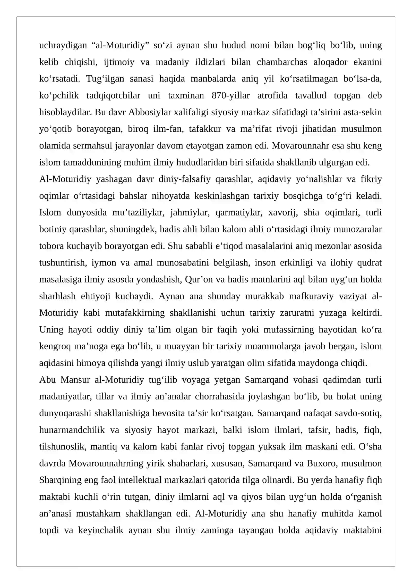 Abu Mansur al-Moturidiy (870–944) 3