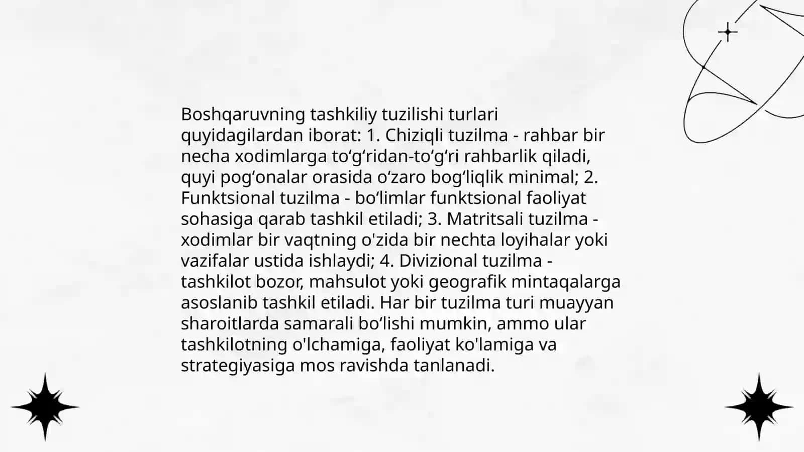 Boshqaruvning tashkiliy tuzilishi 3