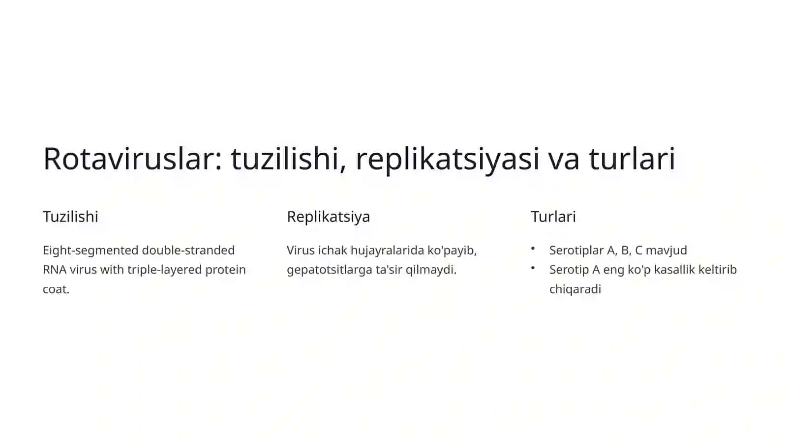 Diareyagen viruslar: Klassifikatsiya, patogenez, laboratoriya tashxisi 3