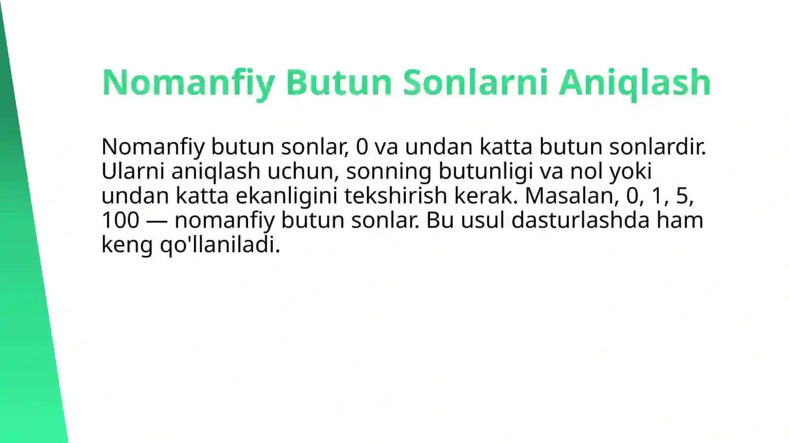 10 va 100 ichida nomanfiy butun sonlarni nomerlashga o'rgatish metodikasi 3