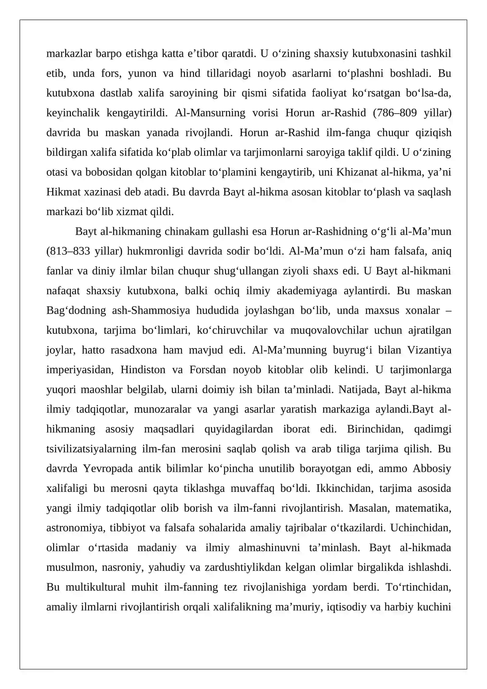 Bayt al-hikmada faoliyat yuritgan Markaziy Osiyolik allomalar 3