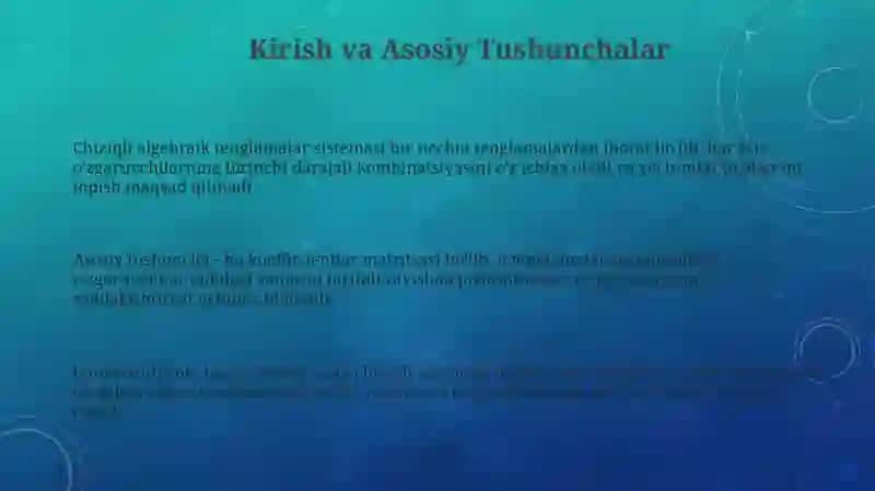 Chiziqli algebraik tenglamalar sistemasining tadbiqlari 3