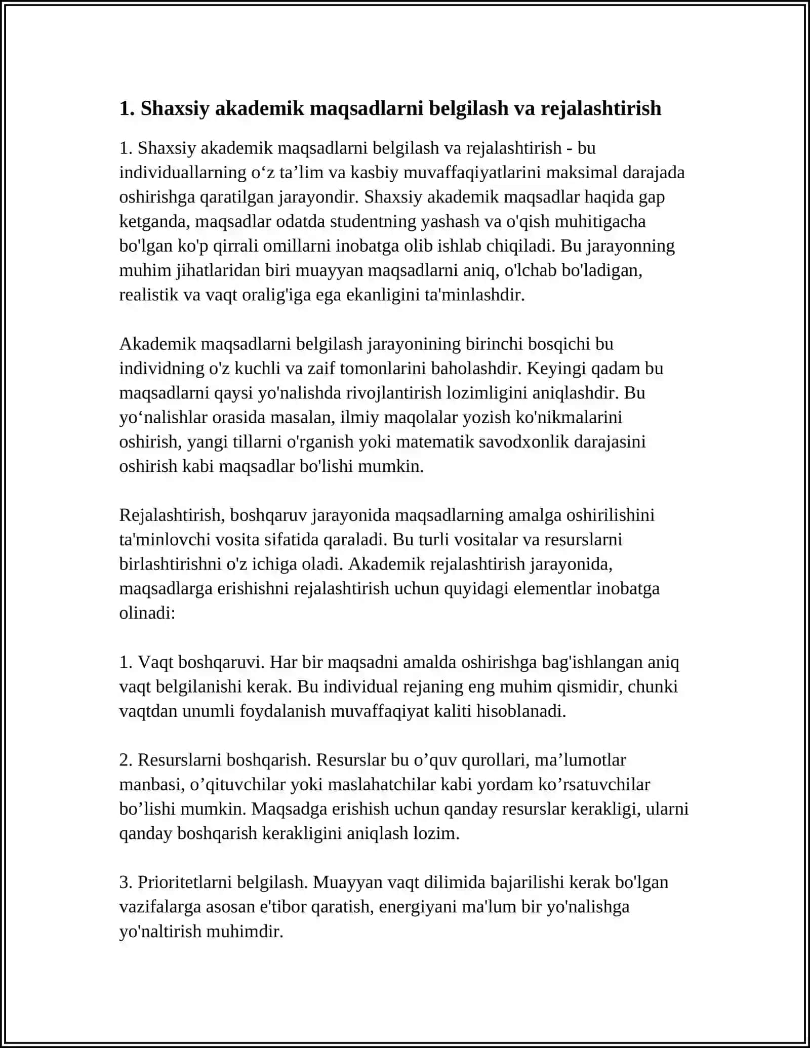 SHAXSIY AKADEMIK FAOLIYAT VA UNI TASHKIL ETISH VOSITALARI 3