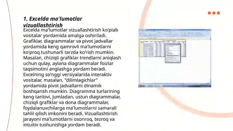 Excelda ma'lumotlar vizuallashtirish 3