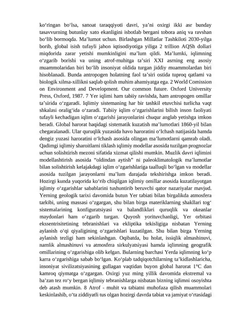 Iqlim o zgarish muammolari 3