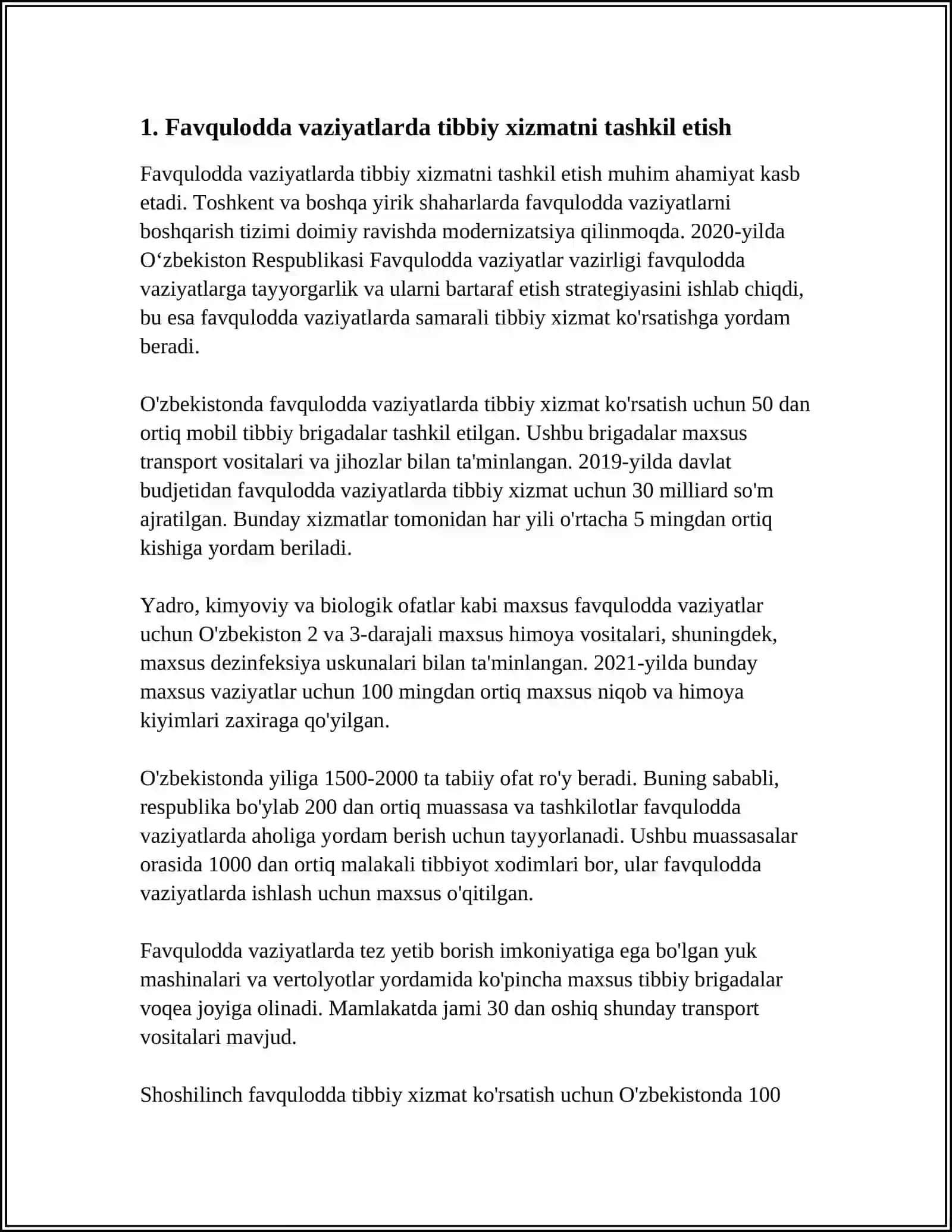 FUQARO MUXOFAZASI TIBBIY XIZMATI TUZILMALARINI TIBBIY VA BOSHQA MULKLAR BILAN TAMINLASH 3