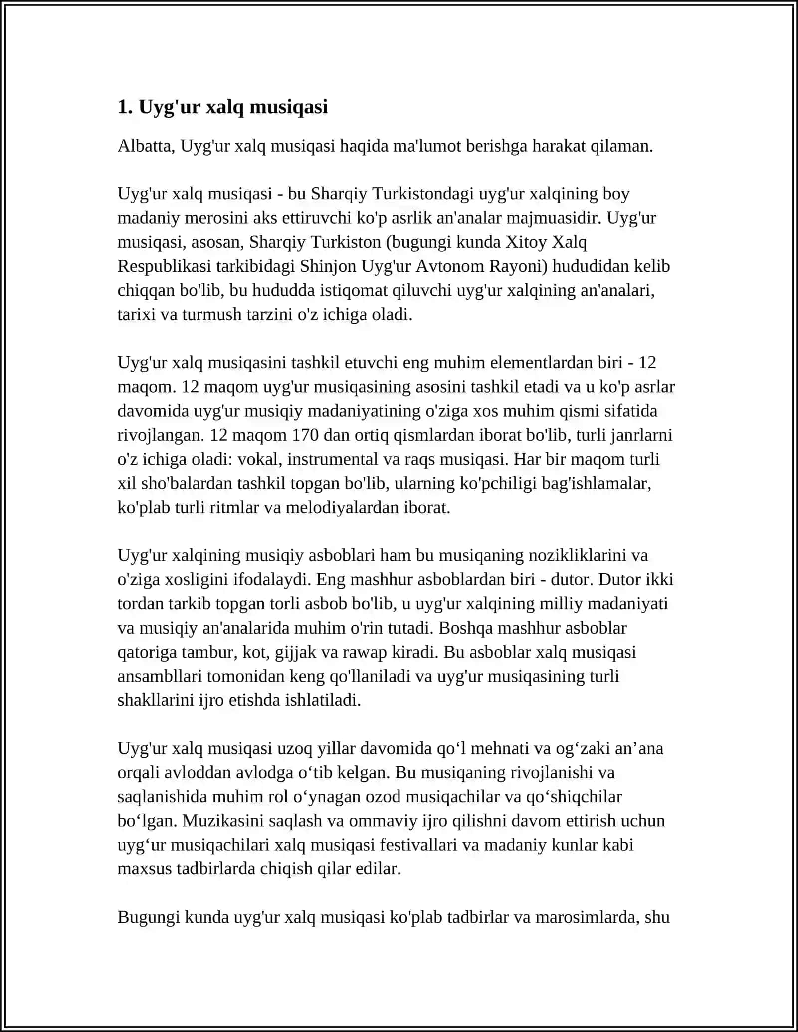 UYGUR MUSIQA MADANIYATI VA MUSIQIY JANRLARI 3
