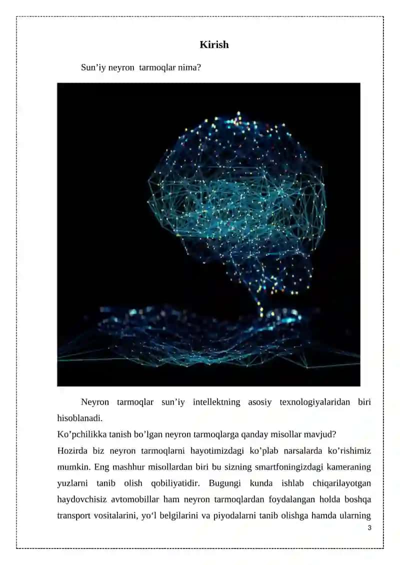 Sun’iy neyron tarmoqlari modeli 3
