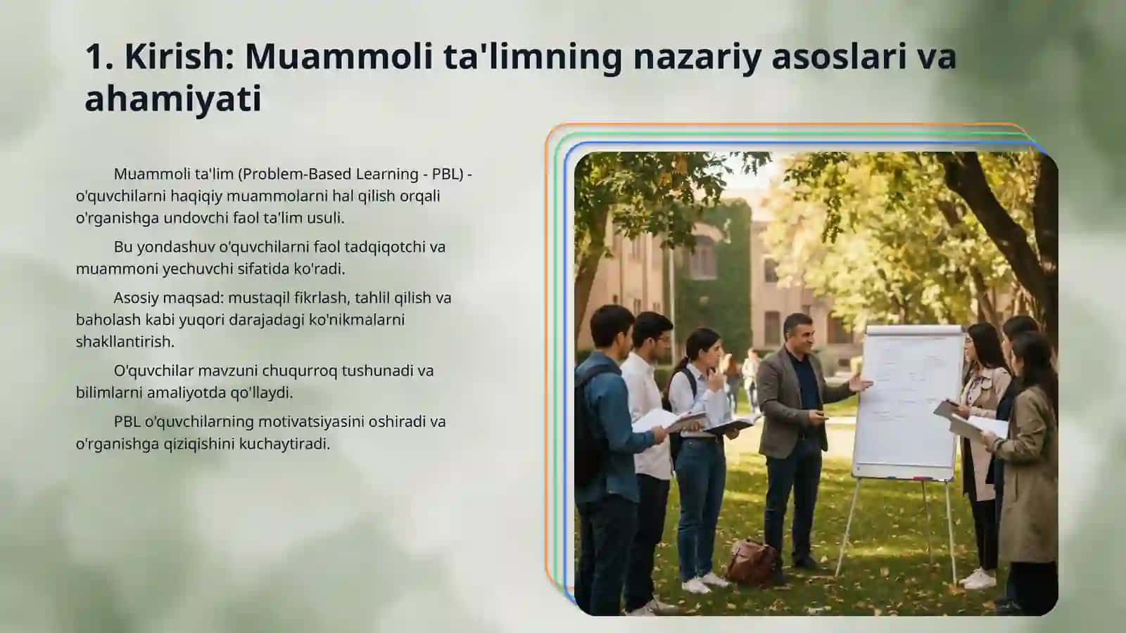 Ta'lim tizimida muammoli ta'lim tenologiyalardan foydalanish 3