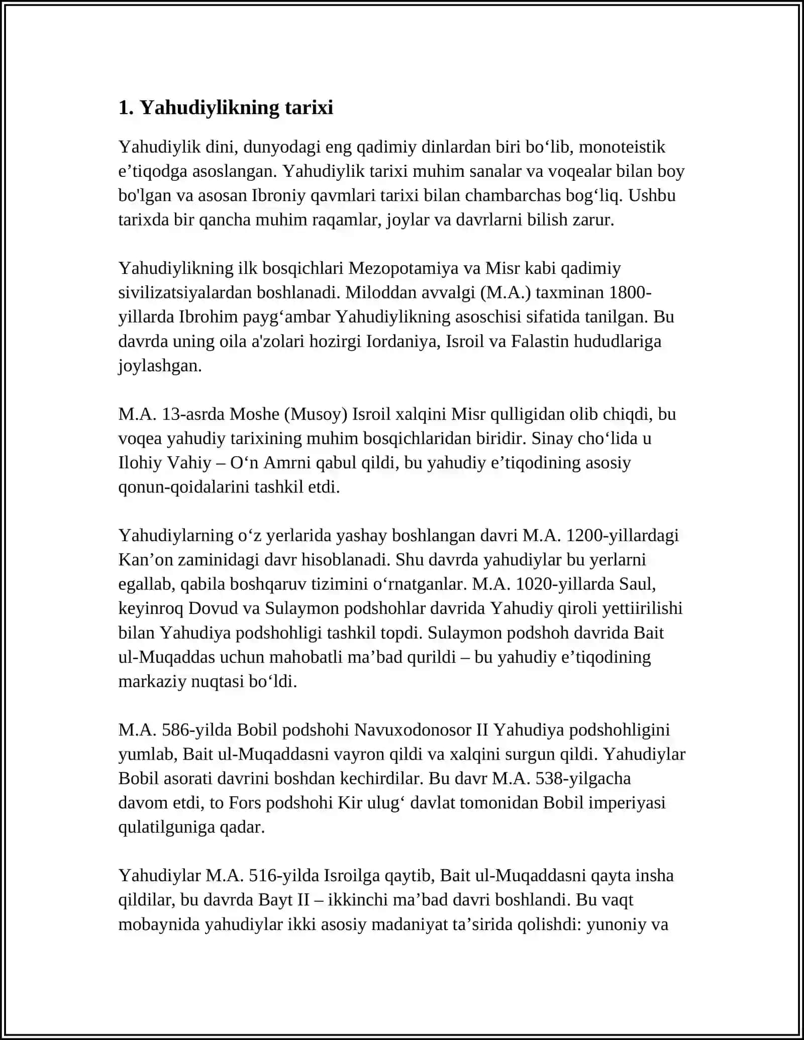 YAHUDIYLIK TA'LIMOTI,AN'ANALARI VA MAROSIMLARI 3
