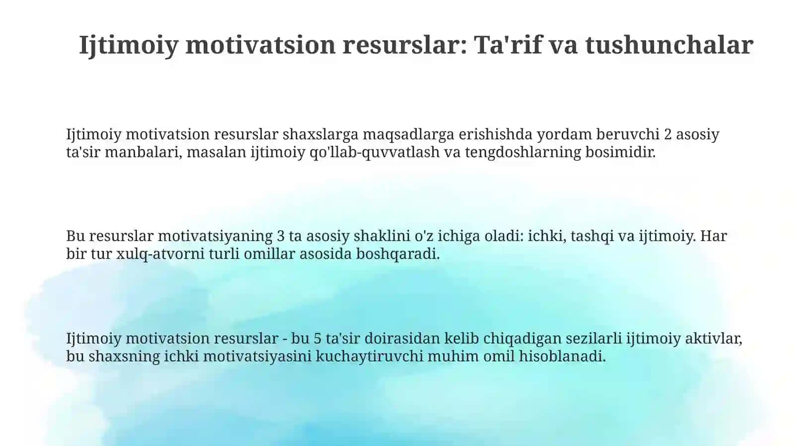 Ijtimoiy motivatsion resurslar 3