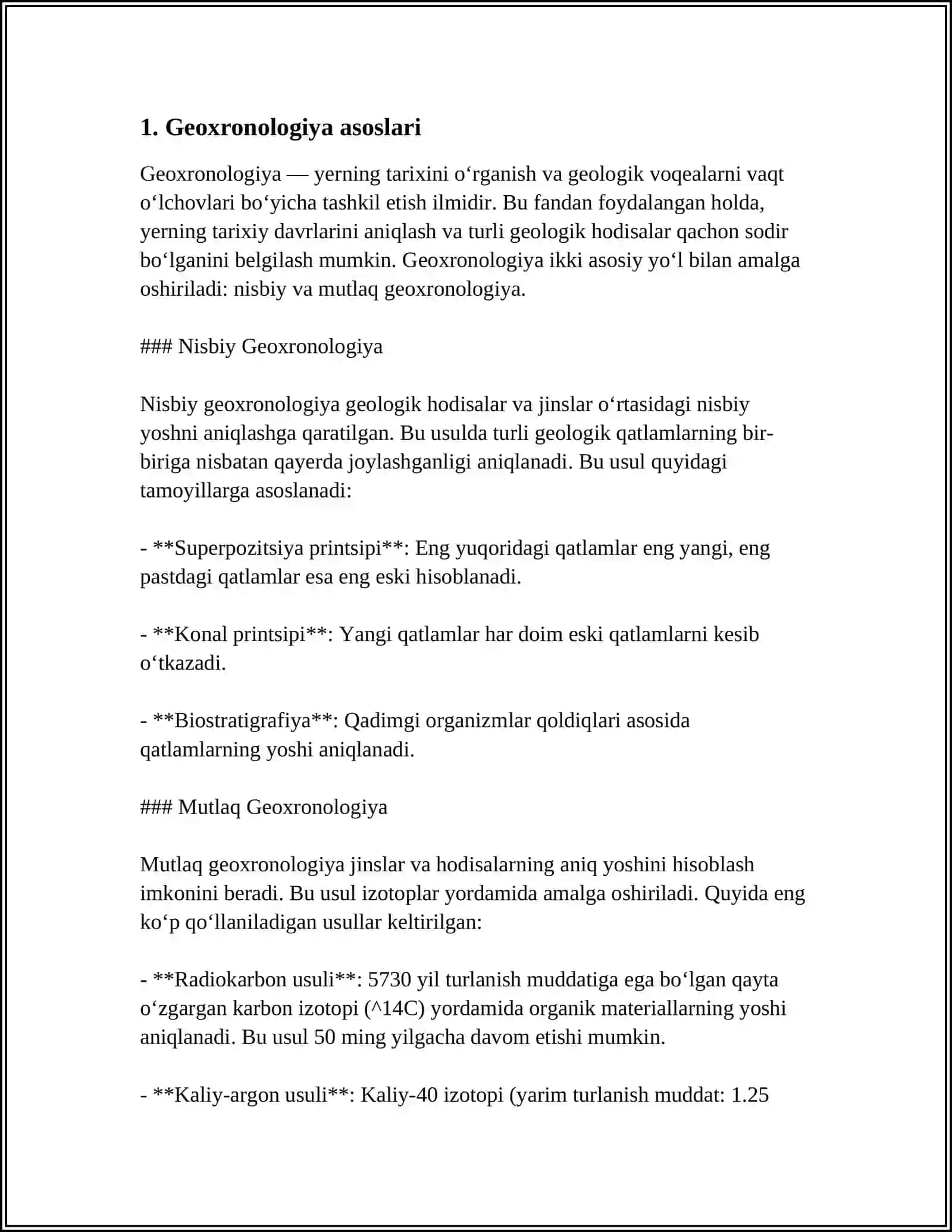 NISBIY VA MUTLOQ GEOXRONOLOGIYA METODLARI 3