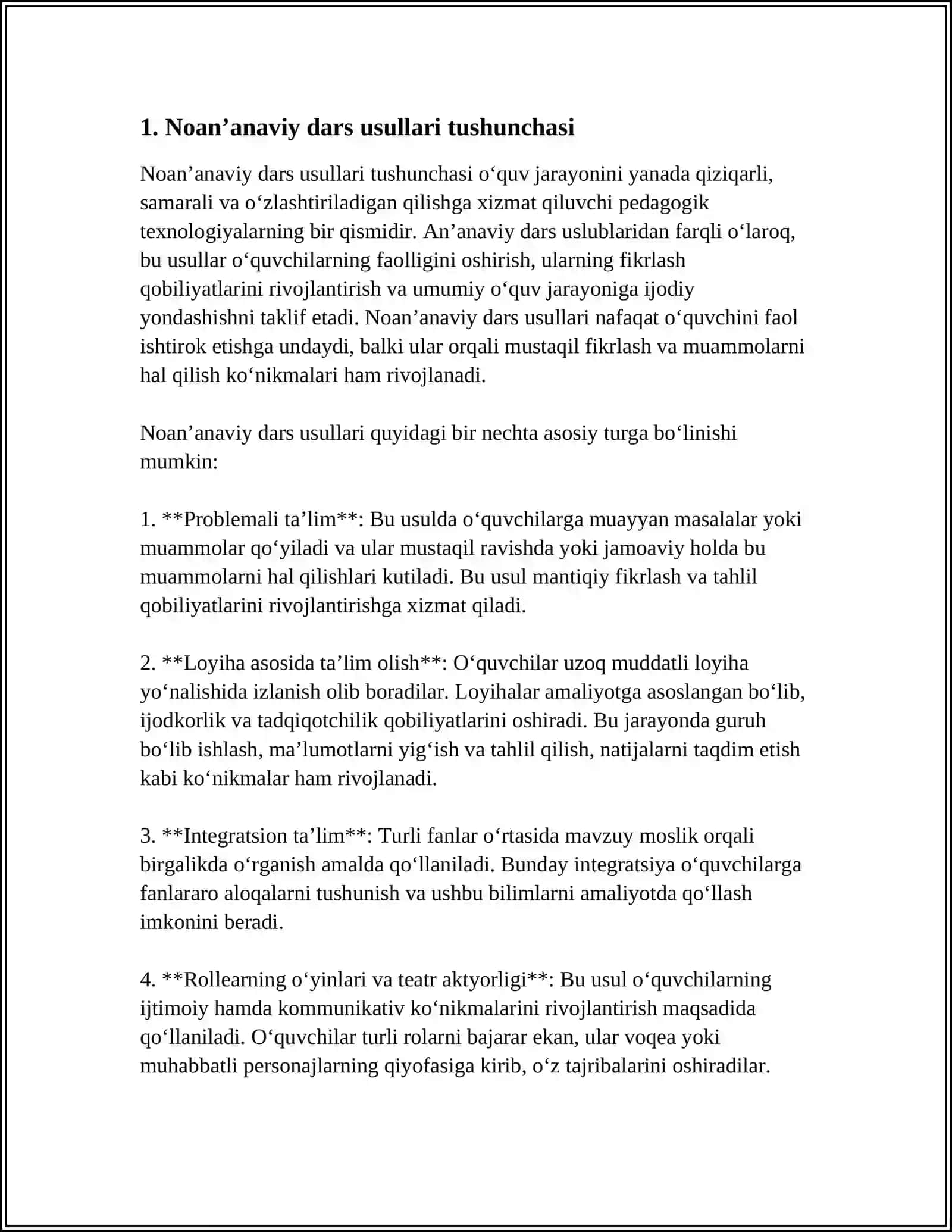 BIOLOGIYA DARSLARIDA NOANʼANAVIY USULLARNI QOʻLLASH METODOLOGIYASI 3