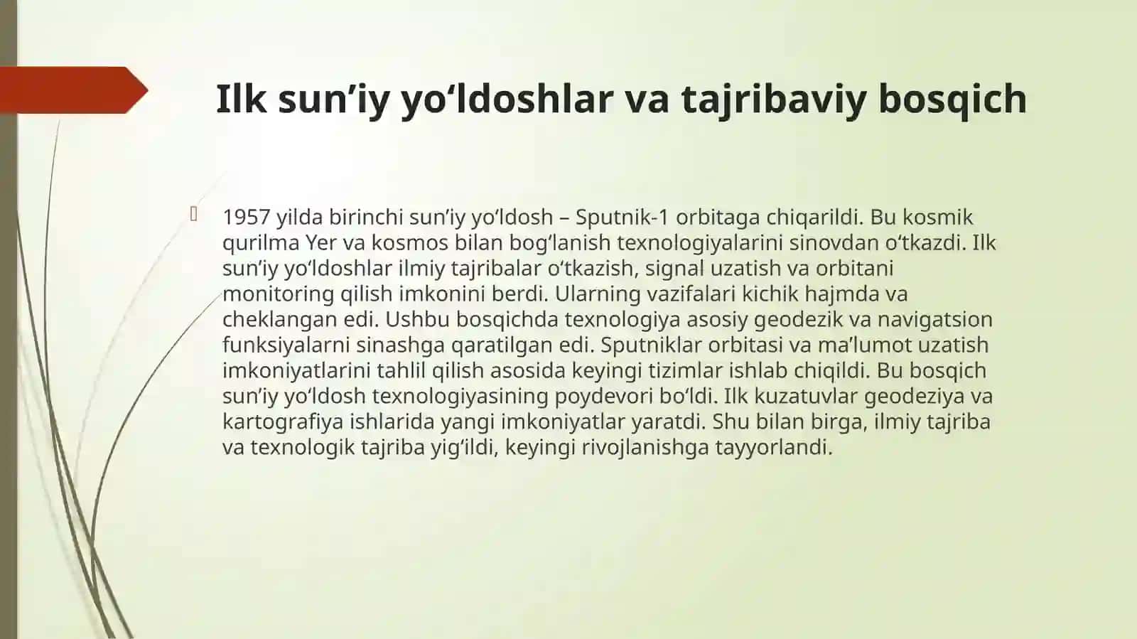 Sputnikkuzatuv texnologiyalari ning rivojlanish bosqichlari 3