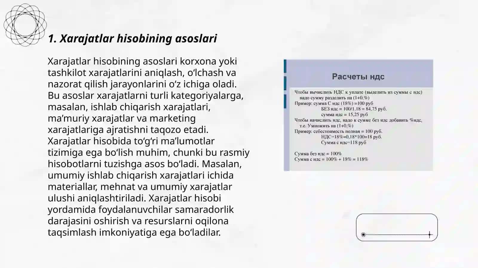 Xarajatlar hisobi va mahsulotning to’liq va qisman tannarxini hisoblash 3