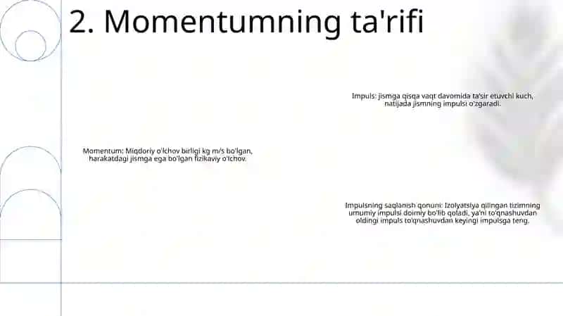 Harakat Miqdori Impulsining Saqlanish Qonuni 3