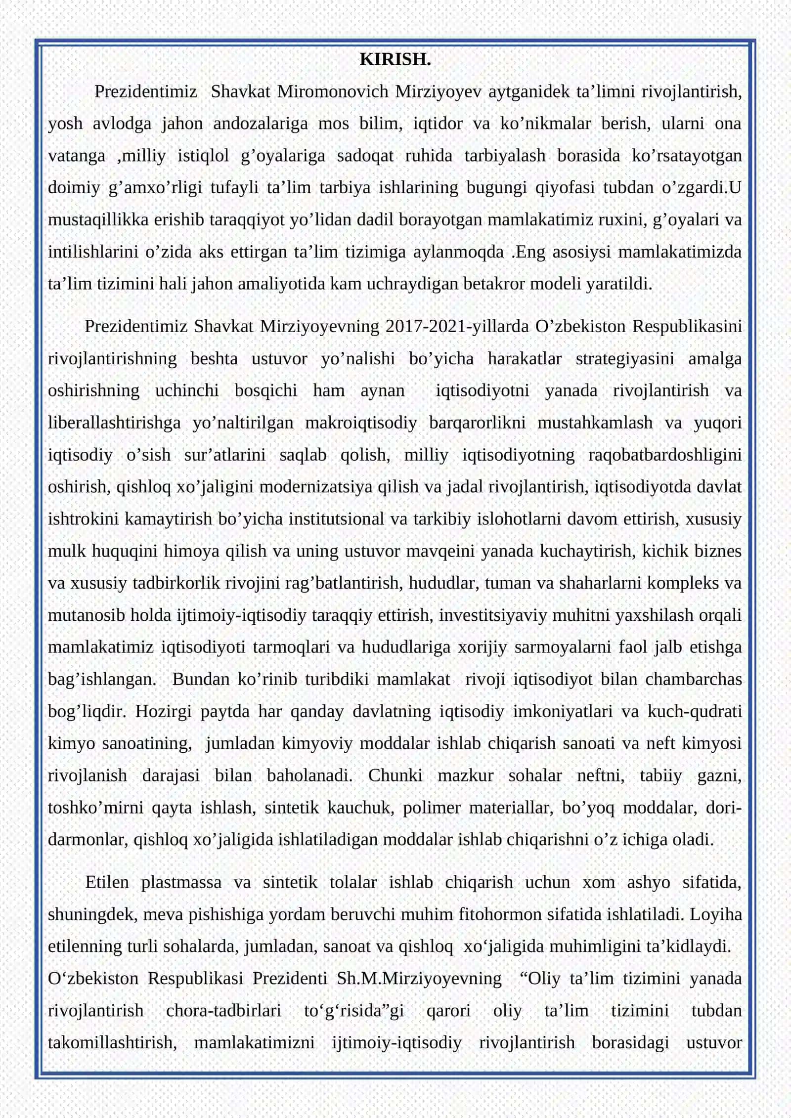 Etilen ishlab chiqarishning zamonaviy usullari 3