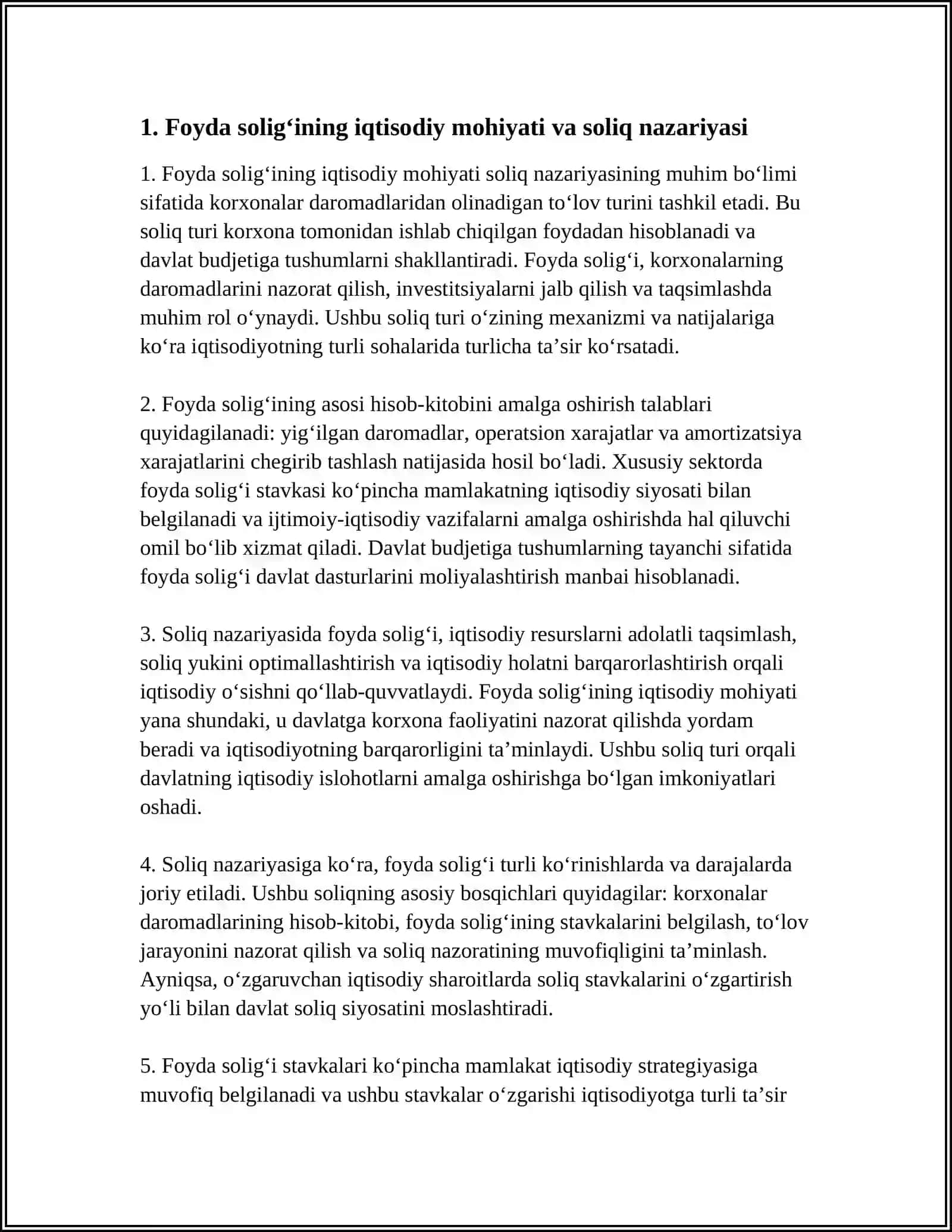FOYDA SOLIGINING IQTISODIY MOHIYATI VA JORIY ETILISH BOSQICHLARI 3