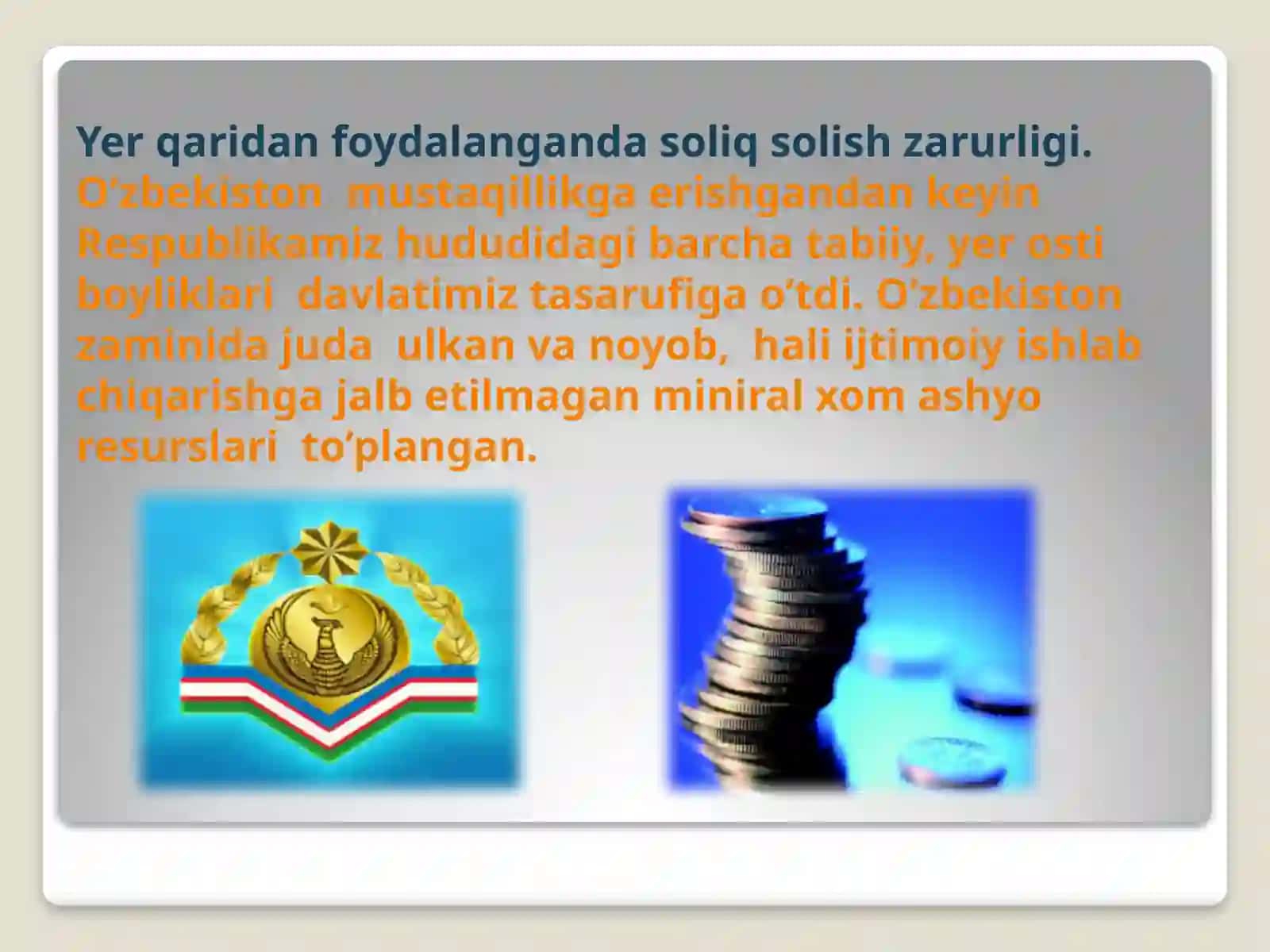 Yerqaridan foydalanganlik uchun soliq va maxsus to'lovlar 3