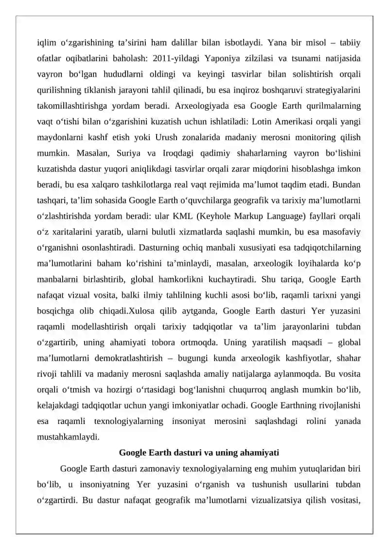 Google Earth dasturi va uning ahamiyati 3