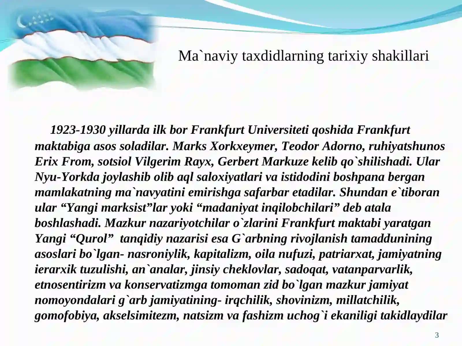 Ma`naviy taxdidlarning tarixiy shakillari 3