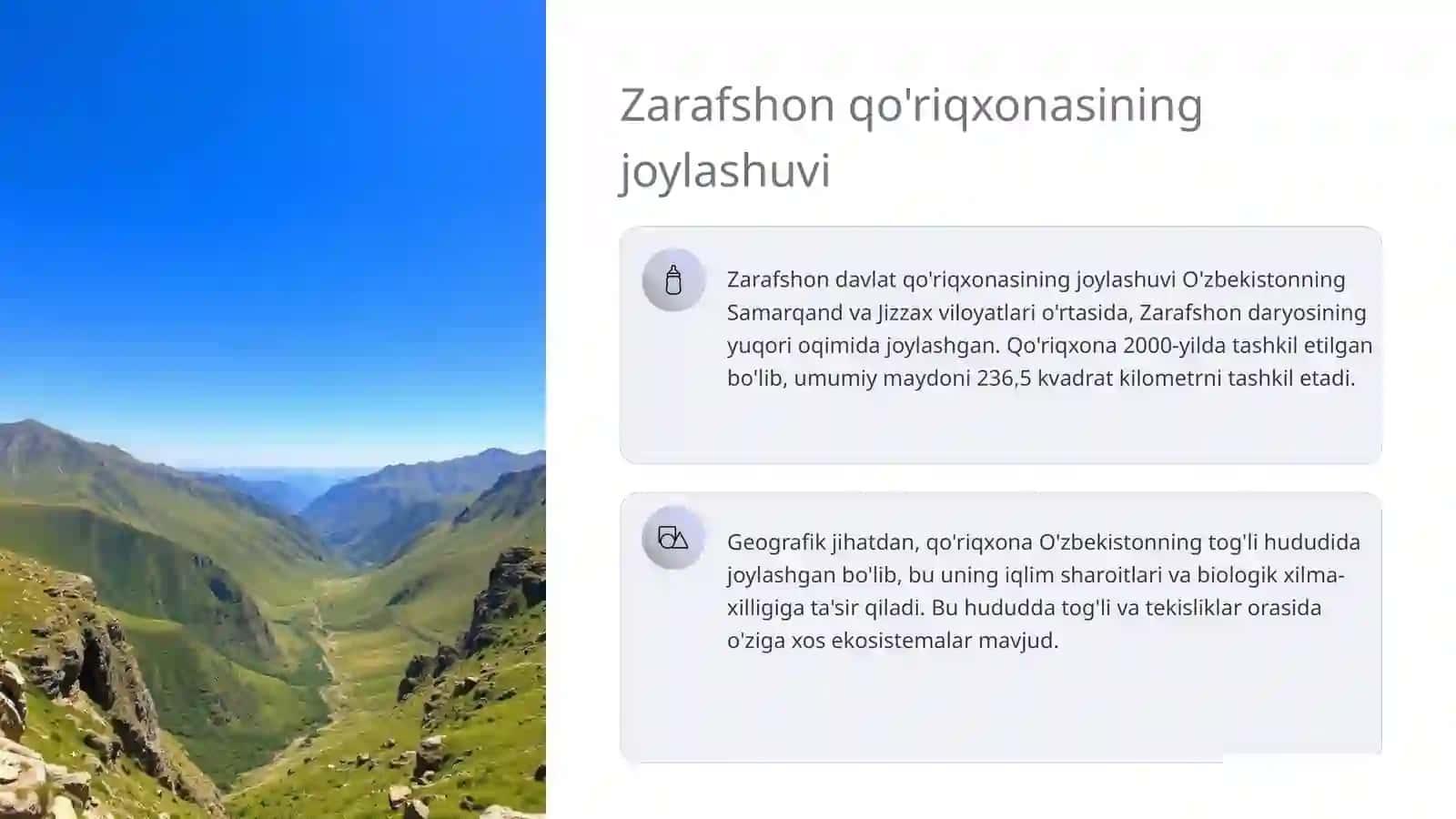 Zarafshon davlat qo'riqxonasiga tavsif 3