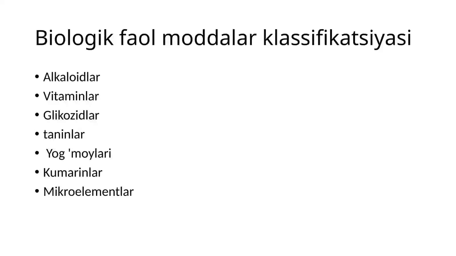 Biologik faol moddalar klassifikatsiyasi, tuzilishi va funksiyasi 3