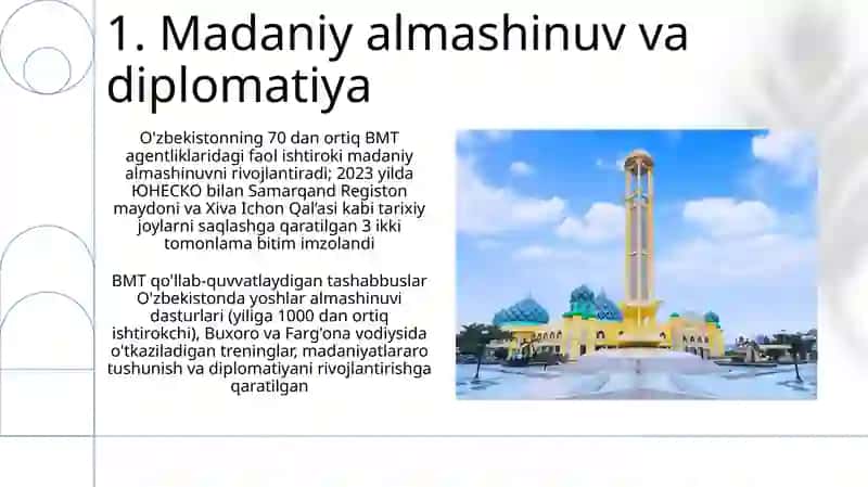 Madaniy almashinuv va diplomatiya 3