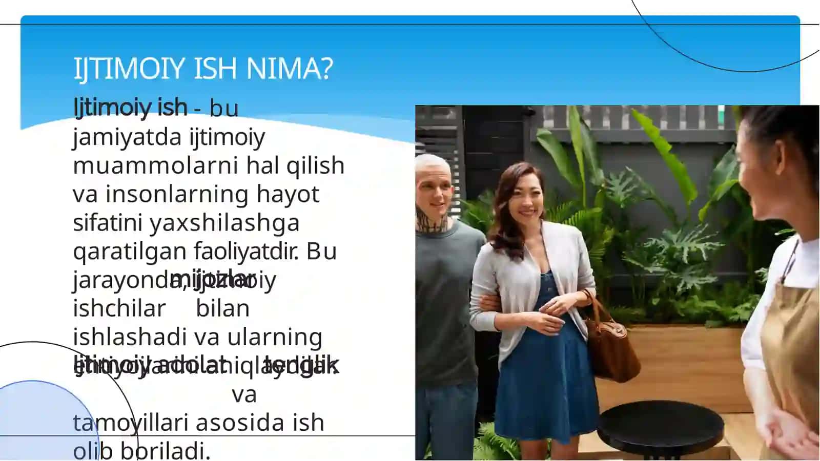 Slayd: Ijtimoiy ishning o'rni 3