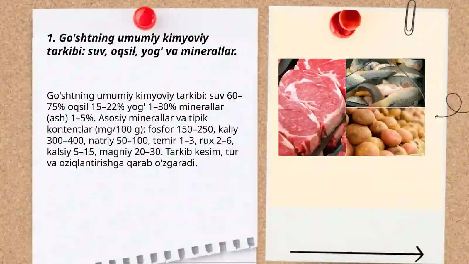 Go'sht va go'sht maxsulotlarining kimyoviy tarkibi 3