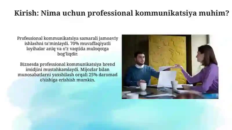 Kasbiy muloqot uslubiyati va qoidalar 3