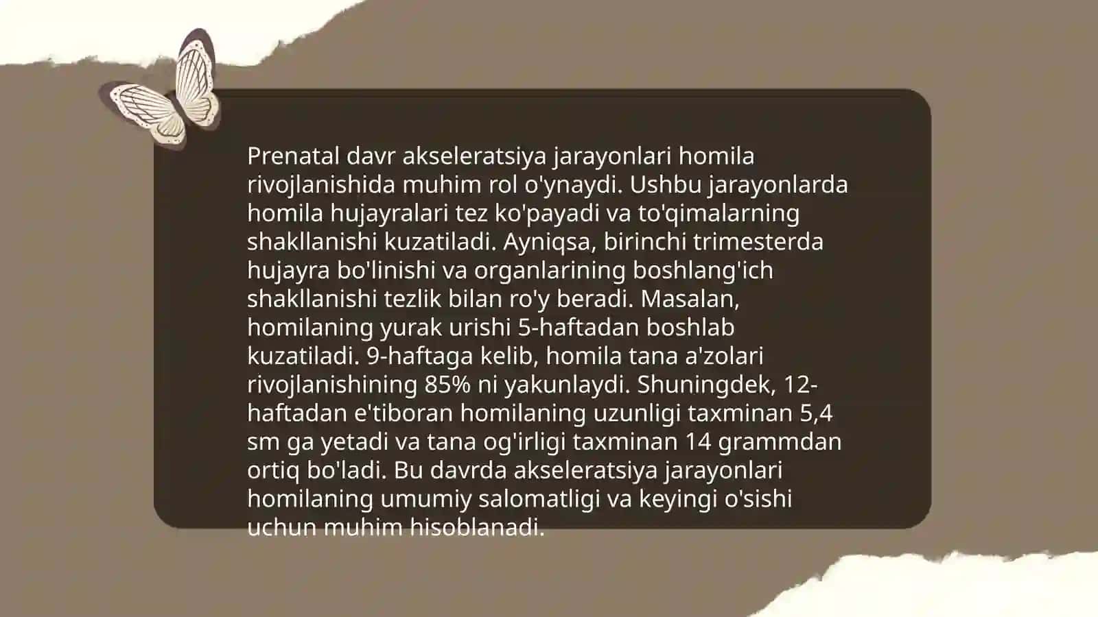 Akseleratsiya va retardatsiya. Prenatal va postnatal davrlar 3