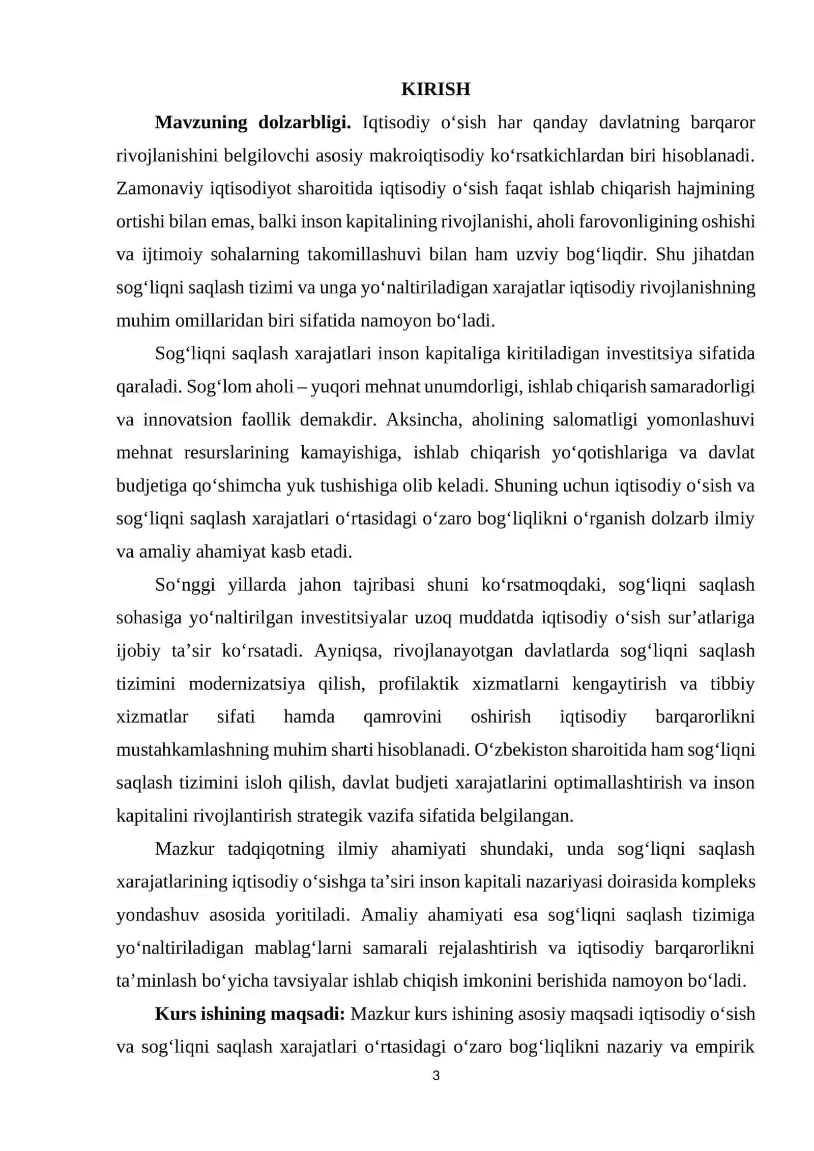 IQTISODIY O‘SISH VA SOG‘LIQNI SAQLASH XARAJATLARI O‘RTASIDAGI BOG‘LIQLIK 3