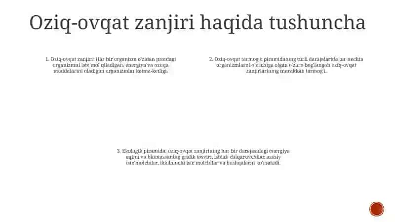 Oziq Zanjiri Va Ekologik Piramida Qoidasi Oid Masala Va Mashqlar Tuzish Hamda Yechish Metodlari 3