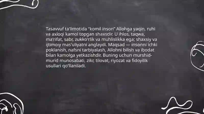 Tasavvuf ta'limotida komil insonni tarbiyalash masalalari 3