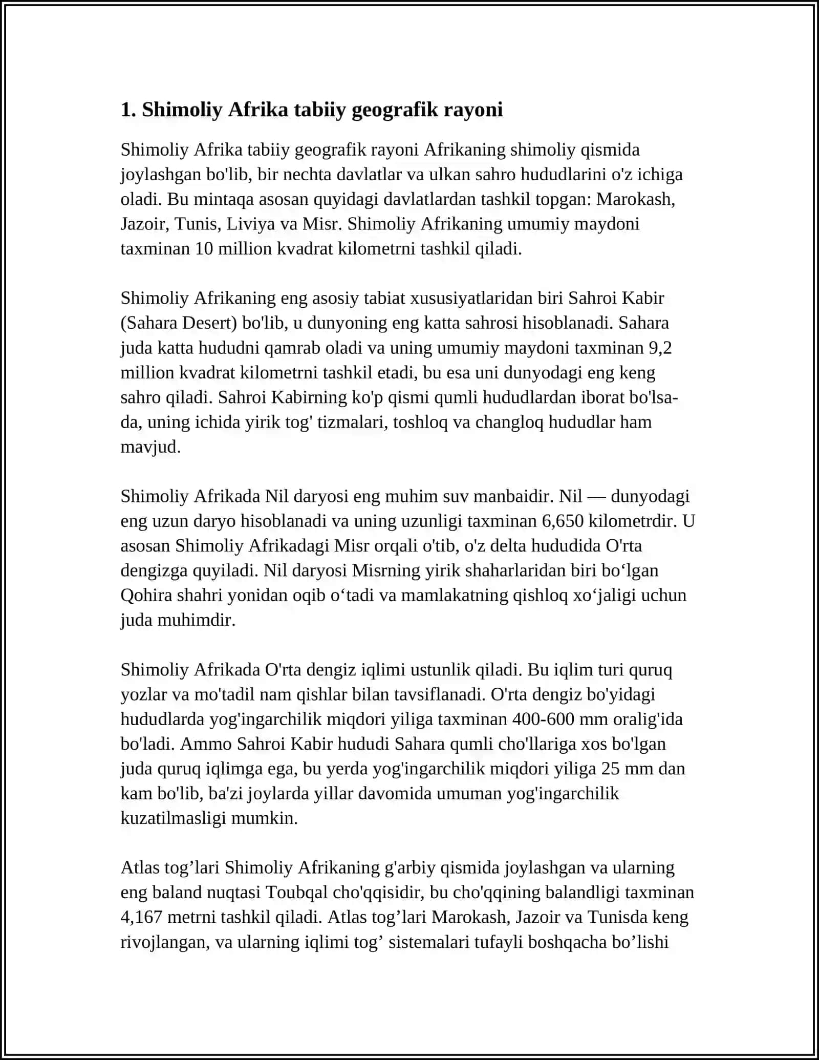AFRIKA TABIIY GEOGRAFIK RAYONLARI 3