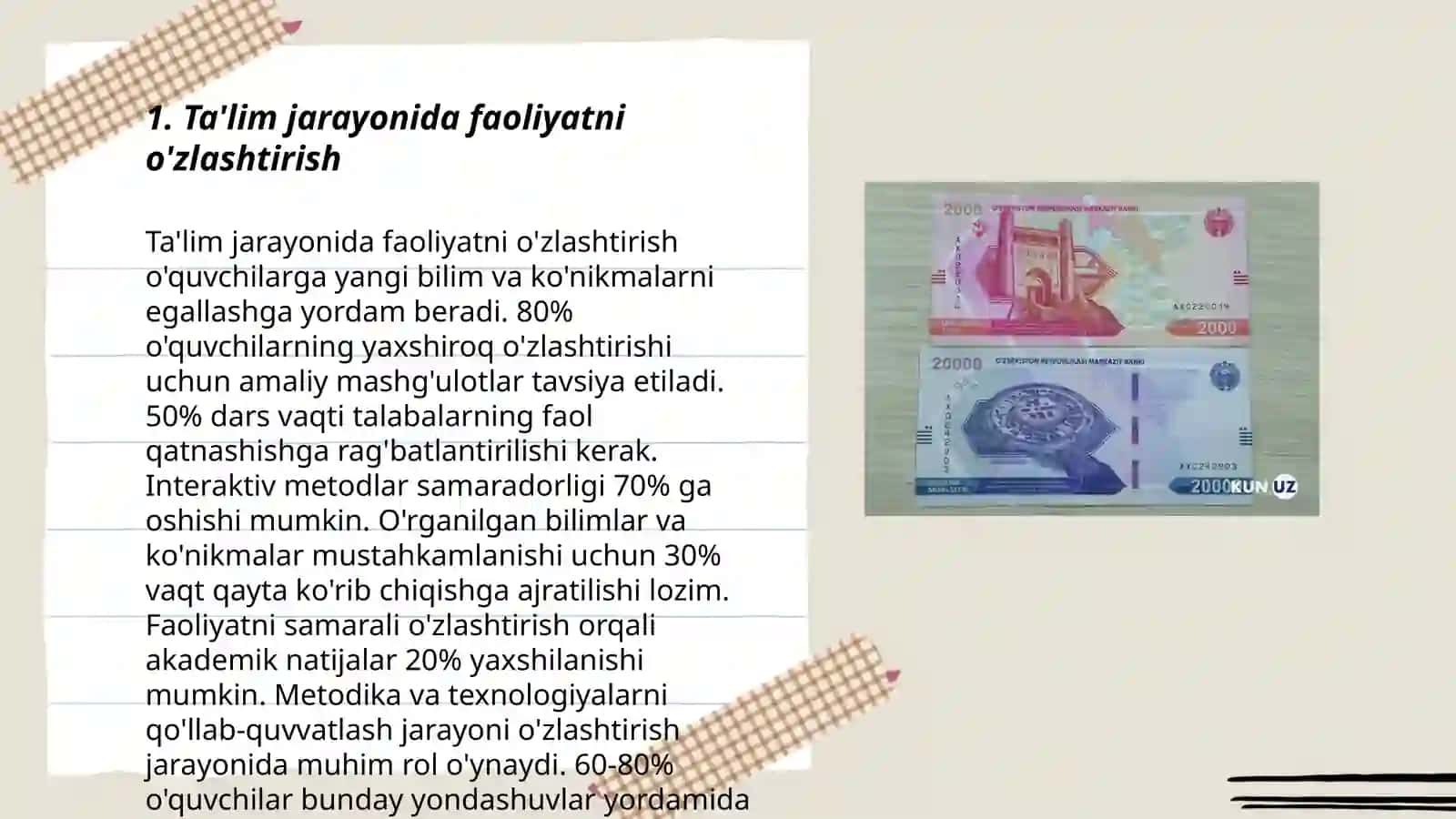 Ta'lim jarayonida faoliyatni o'zlashtirish 3