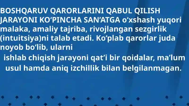 BOSHQARUV QARORLARINI QABUL QILISH 3