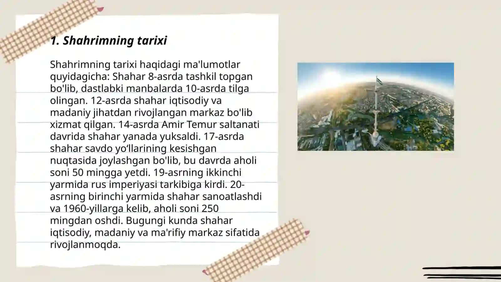 Kogon tuman 16-maktab 7-B sinf o'quvchilari Aminov Sardor, Bafoyeva E'zoza, Djumaniyozov Mansur, Fatilloyev Shohruh, Fatilloyeva Maftunalarning bsb uchun tarbiya fanidan tayyorlagan slaydi 3