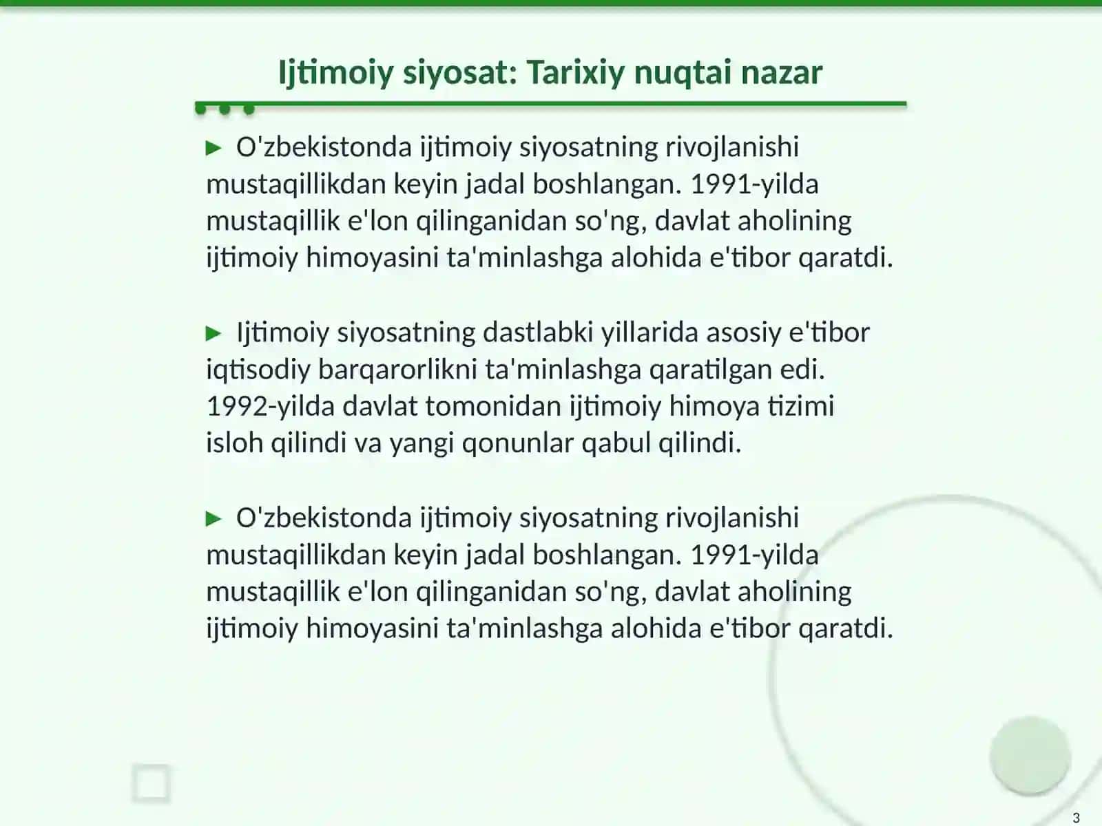 Ijtimoiy Siyosatning Rivojlanishi 3
