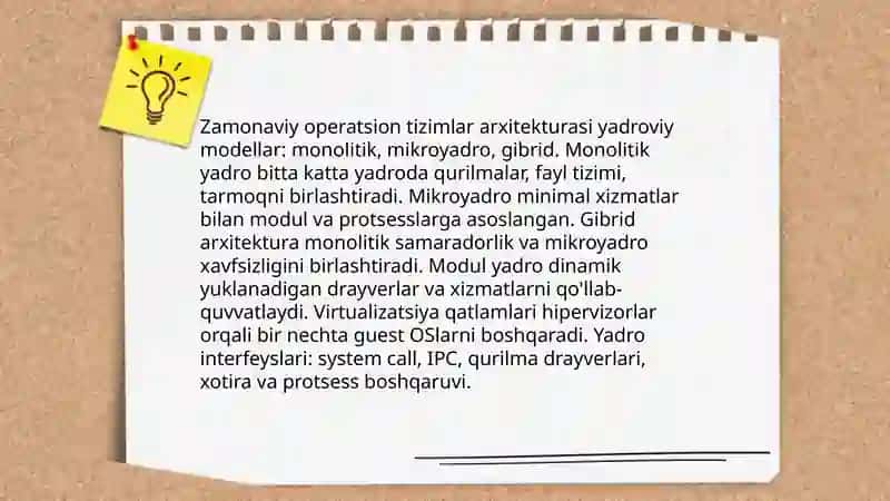 Zamonaviy operatsion tizimlar arxitekturasi 3