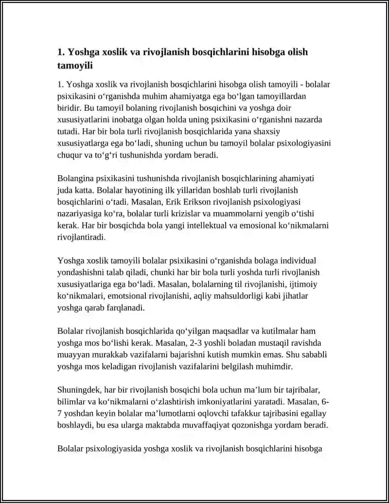 BOLALAR PSIXIKASINI O'RGANISH TAMOYILLARI 3