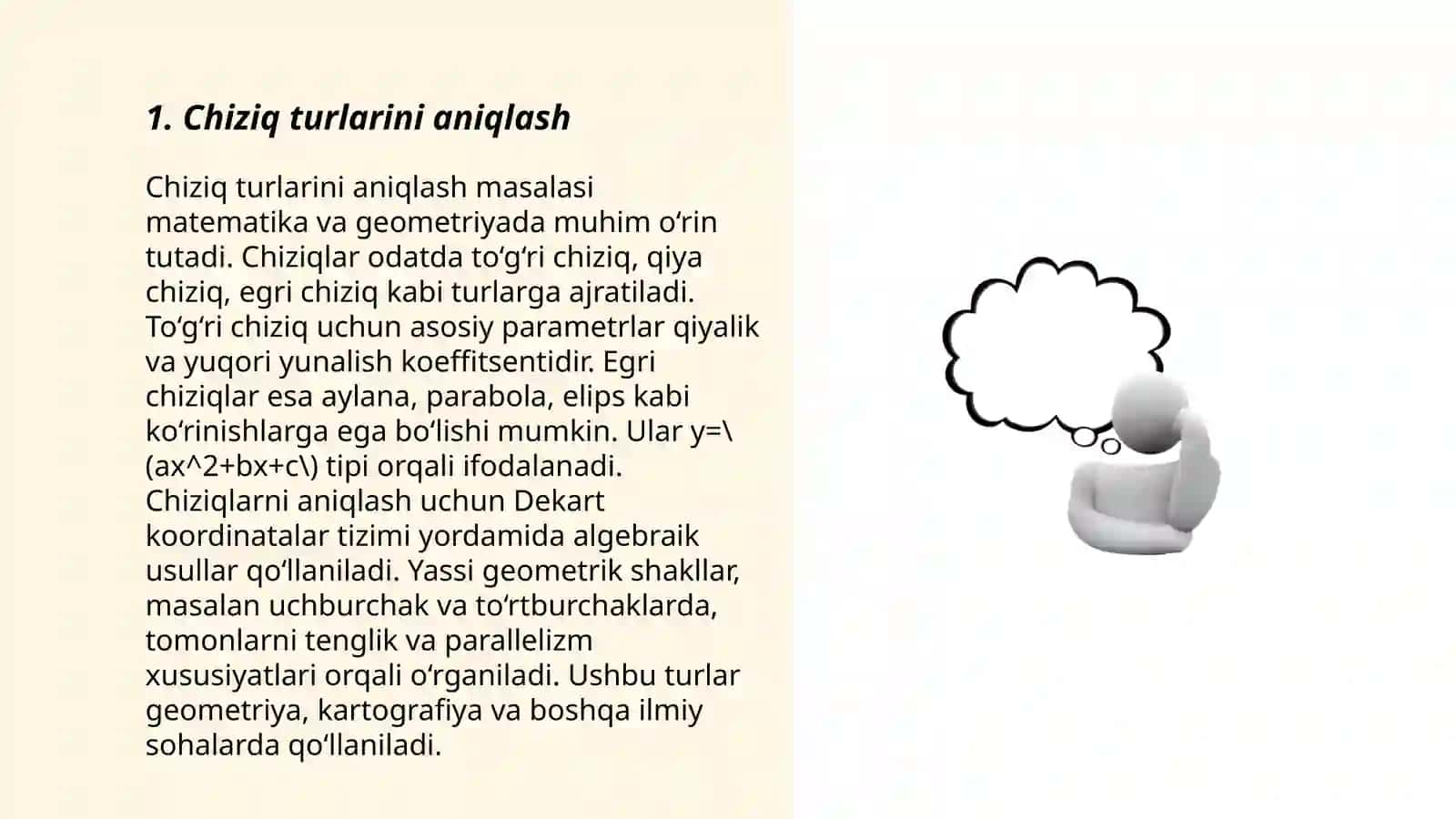Chiziqlarning urinish tartibi, chiziqlarning óramasiga doir taqdimot tayyorlash 3
