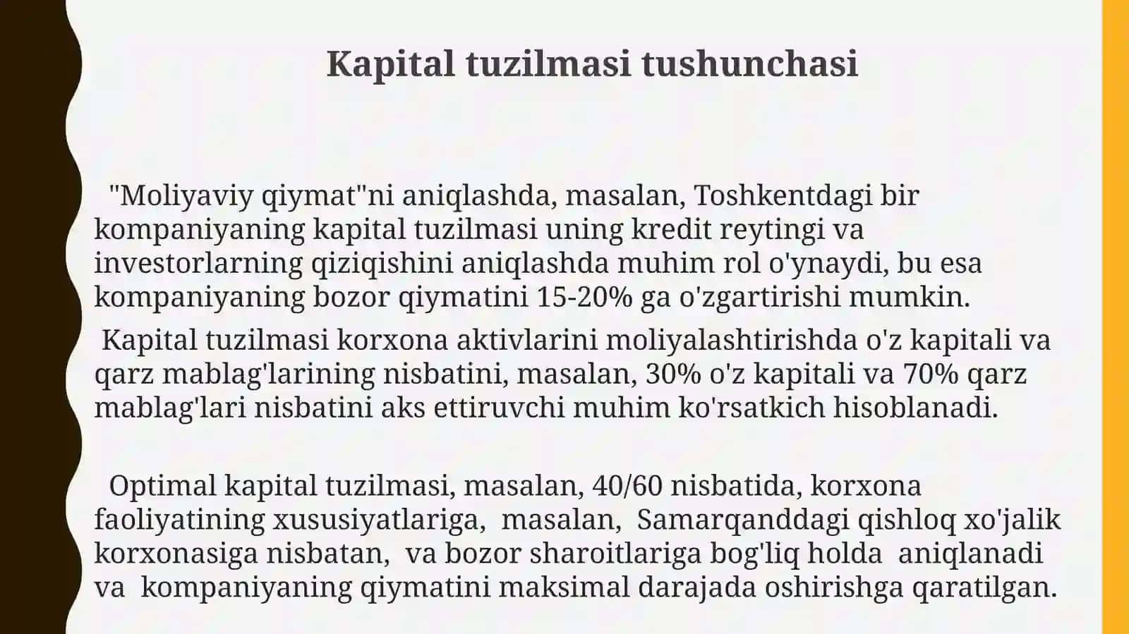 Kapital tarkibi va uning bahosi 3