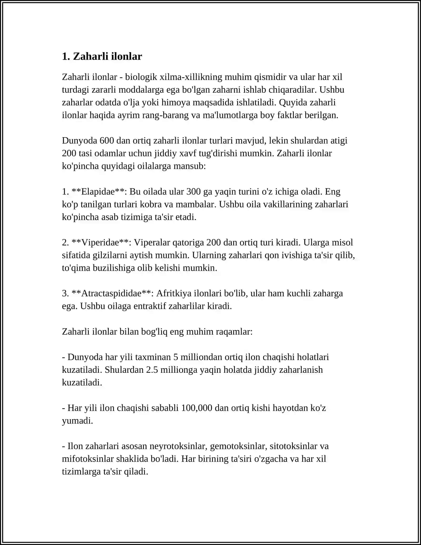 Zaharli ilonlar 3
