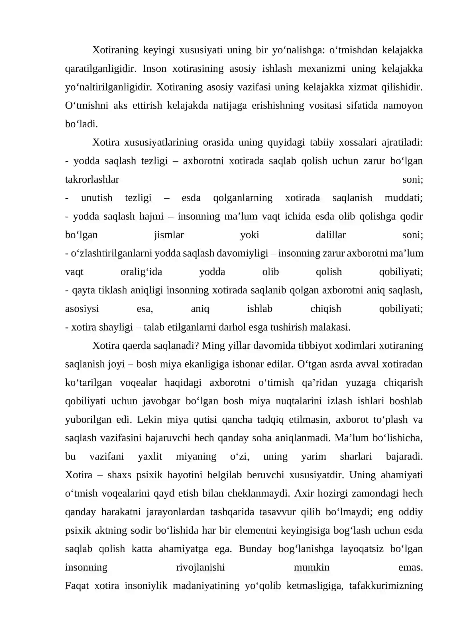Xotira,tafakkur va boshqa jarayonlarda yosh ko’rsatkichlarining taqqoslovchi xarakteristikasi 3