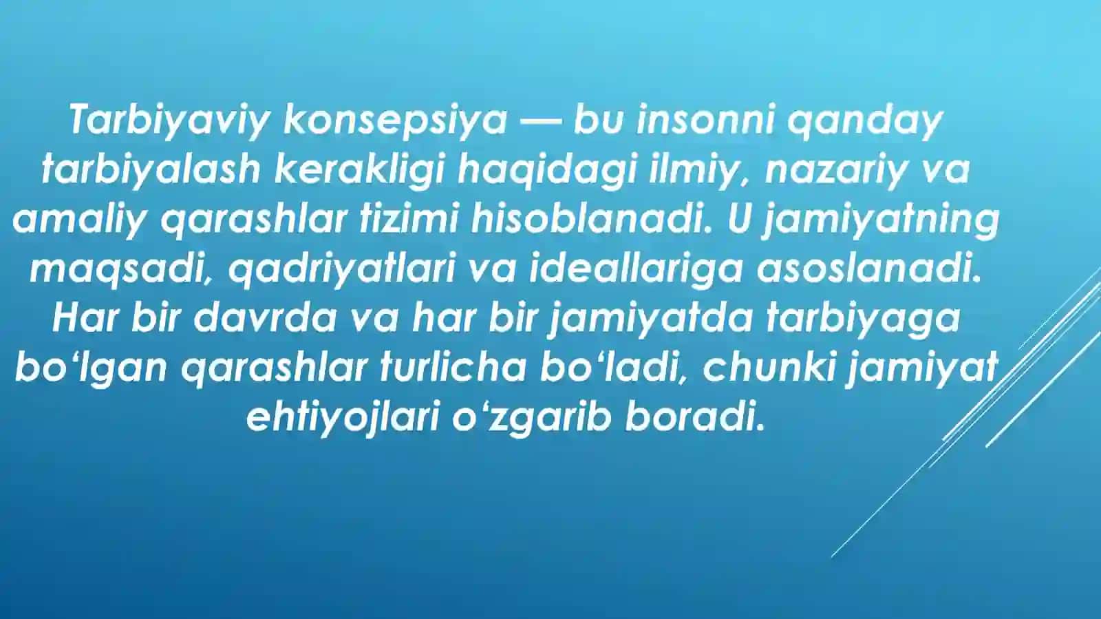 Tarbiyaviy konsepsiyalarni o'rganish va tahlil etish 3