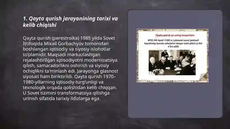 Qayta qurish jarayoni 3