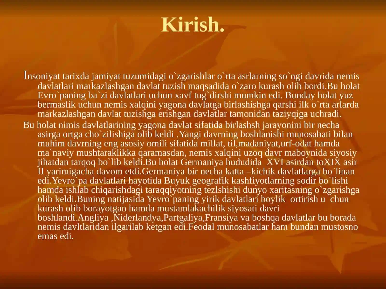 Ottofon Bismakning Germanya ning birlashtrishga qo`shgan hissasi 3