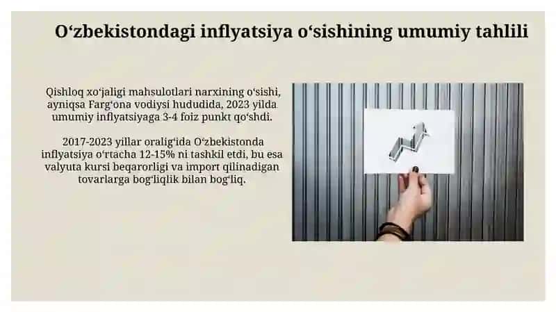 O'zbekistonda inflyatsiya o'sish surati dinamikasi va tahlili 3